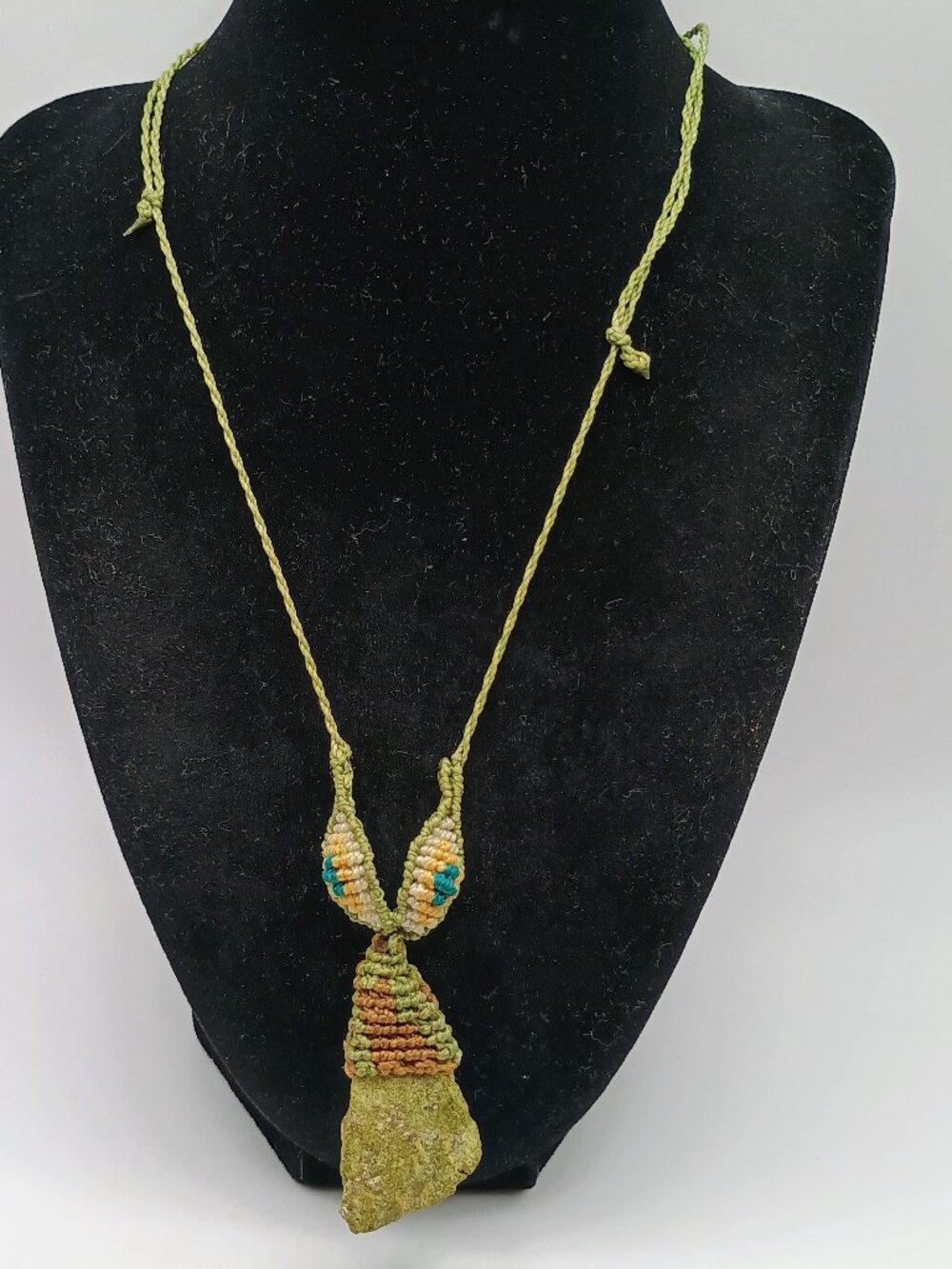 Serpentine Macrame Necklace, Unisex Amulet, Peruvian Handicraft
